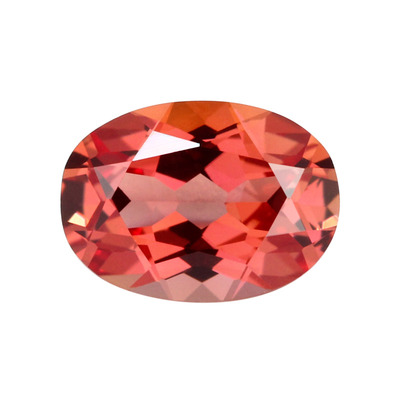 蛋形深帕帕拉恰色培育蓝宝石裸石 椭圆形桔红色实验室培育彩宝钻