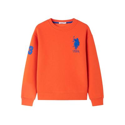 US POLO童装男童加绒卫衣中大童2025春款男孩春季加厚儿童上衣