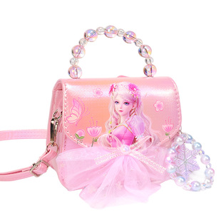 叶罗丽斜挎包儿童小女孩2025新款珍珠手提包艾莎公主女童生日礼物