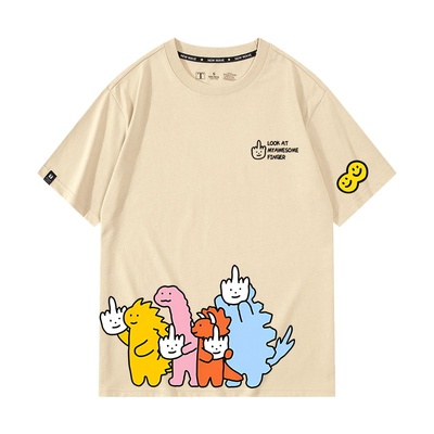 休闲宽松纯棉情侣短袖