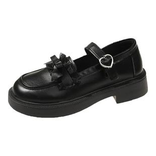 初中生小学生白黑色小皮鞋日系少女孩校服礼仪公主鞋合唱表演出鞋
