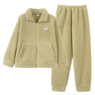 睡衣女款冬法兰绒中老年人妈妈