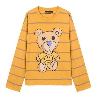 官方drewhouse小熊条纹长袖T恤