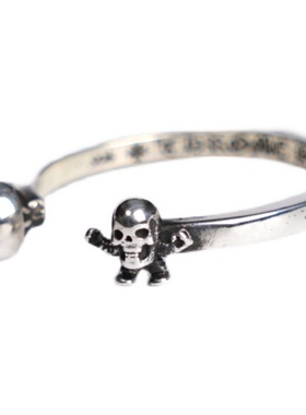 十字珠刻字戒指纯银旧百搭指环