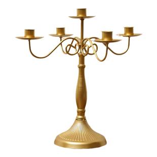 欧式复古烛台摆件中古餐桌烛光拍照道具法式浪漫高级蜡烛白色底座