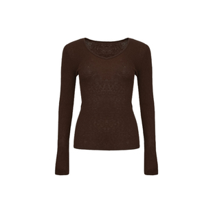 酒午港风复古春款新款修身V领长袖针织衫短款内搭显瘦打底上衣女