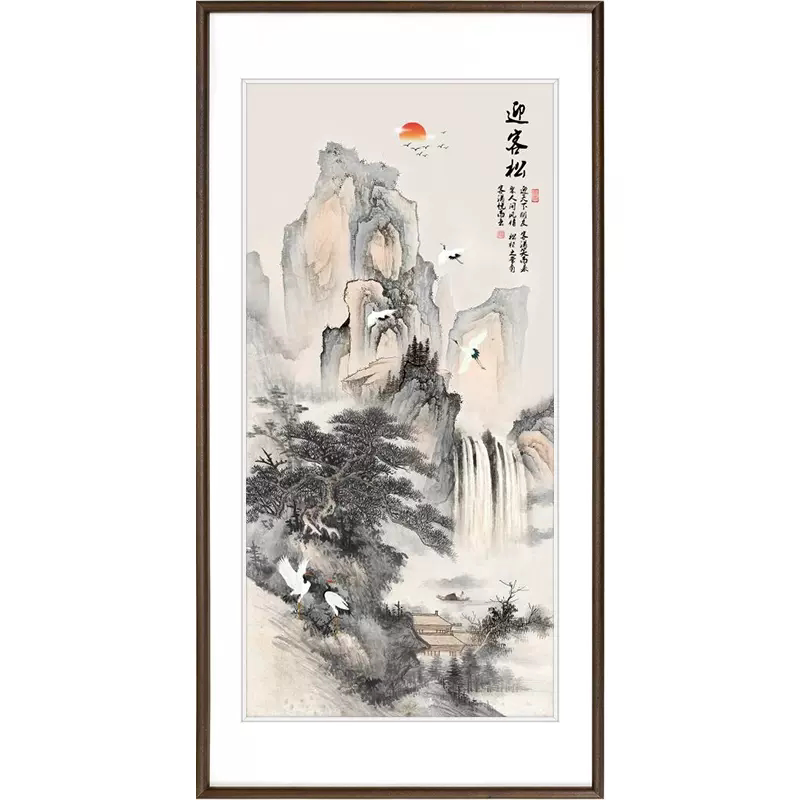 大气玄关山水画新中式