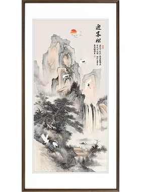 大气玄关山水画新中式