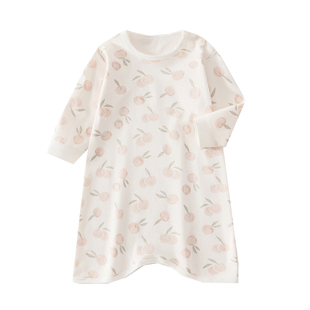 婴儿睡袍男女宝宝纯棉长袖睡衣春秋薄款儿童连体衣睡裙四季款浴袍