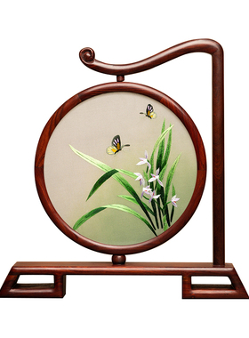 苏绣客厅摆件绣美装饰摆件中国风