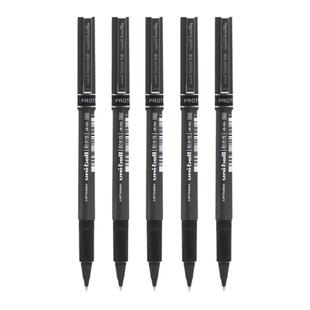 日本进口uni三菱直液式走珠笔UB-155耐水性中性笔0.7/0.5mm商务办公黑色签字笔学生考试水笔防水碳素笔ub155