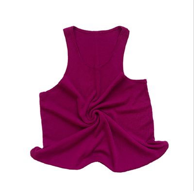 WEIQIN针织桃粉背心单肩包