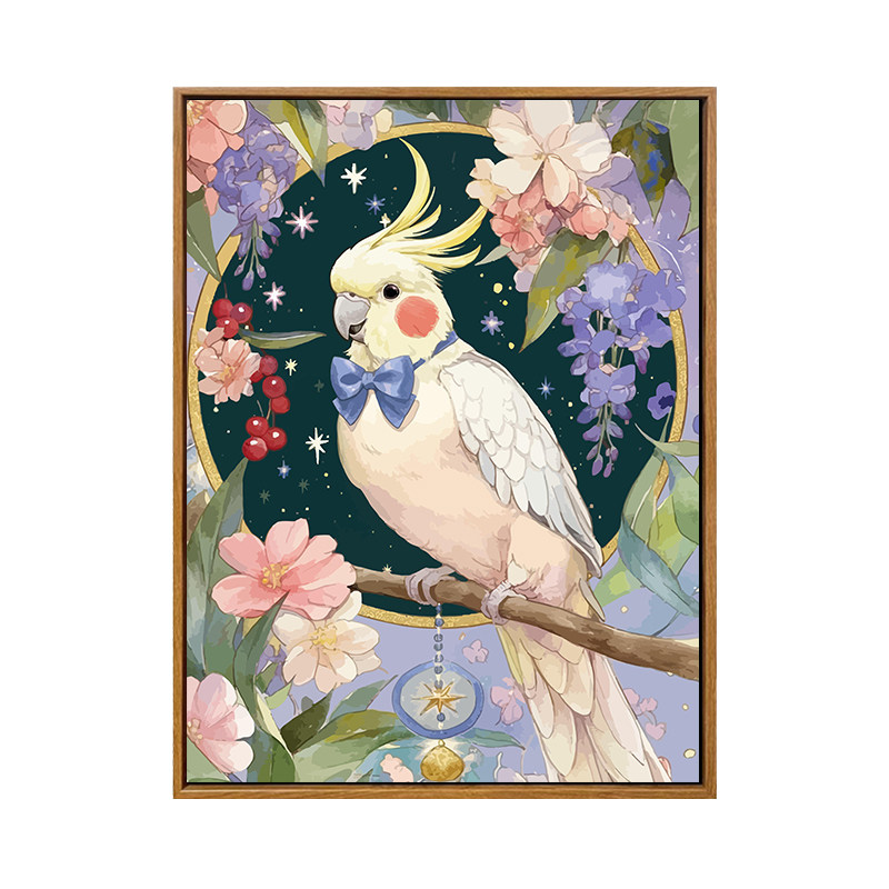 雅调DIY数字油画精致鹦鹉装饰画