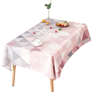 北欧简约现代客厅长方形餐桌桌布正方形圆形茶几棉麻台布桌垫家用