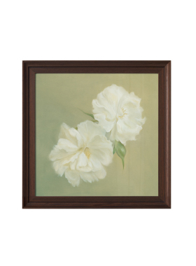 《山茶花》中古风玄关组合装饰画