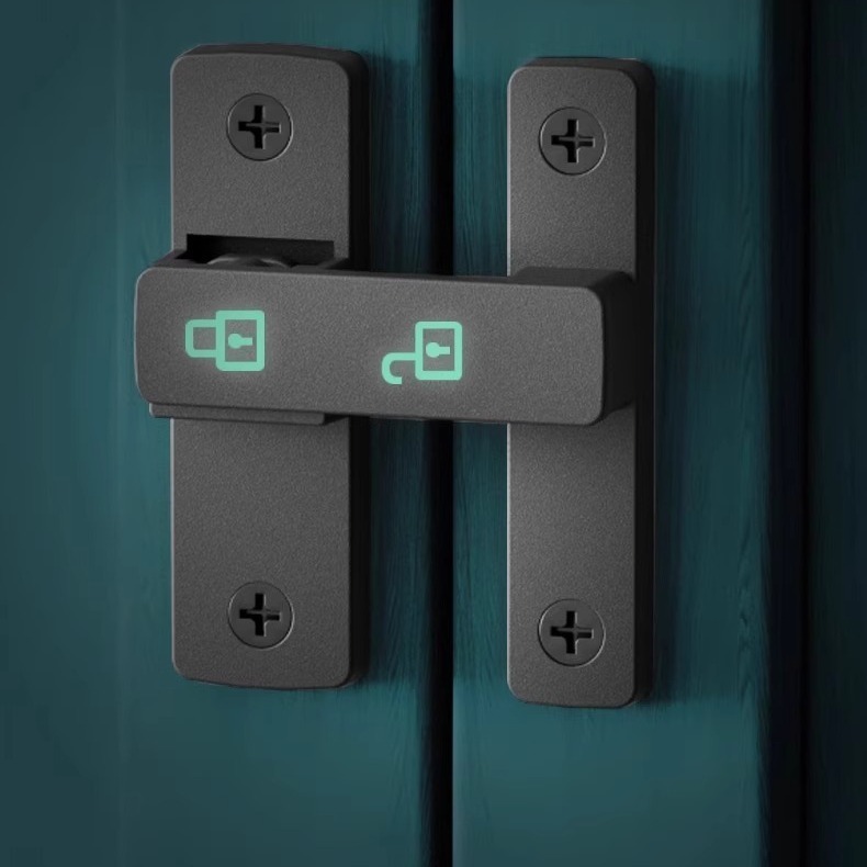 夜光插销免打孔门栓推拉门明装锁扣门锁卫生间老式卡扣房门室内锁