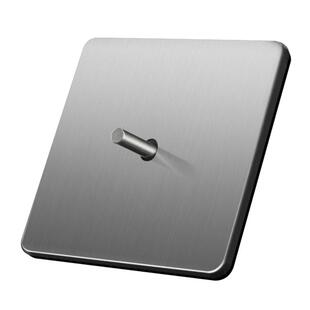 极简侘寂工业复古风格不锈钢拉丝面板银灰色金属插座墙壁拨杆开关