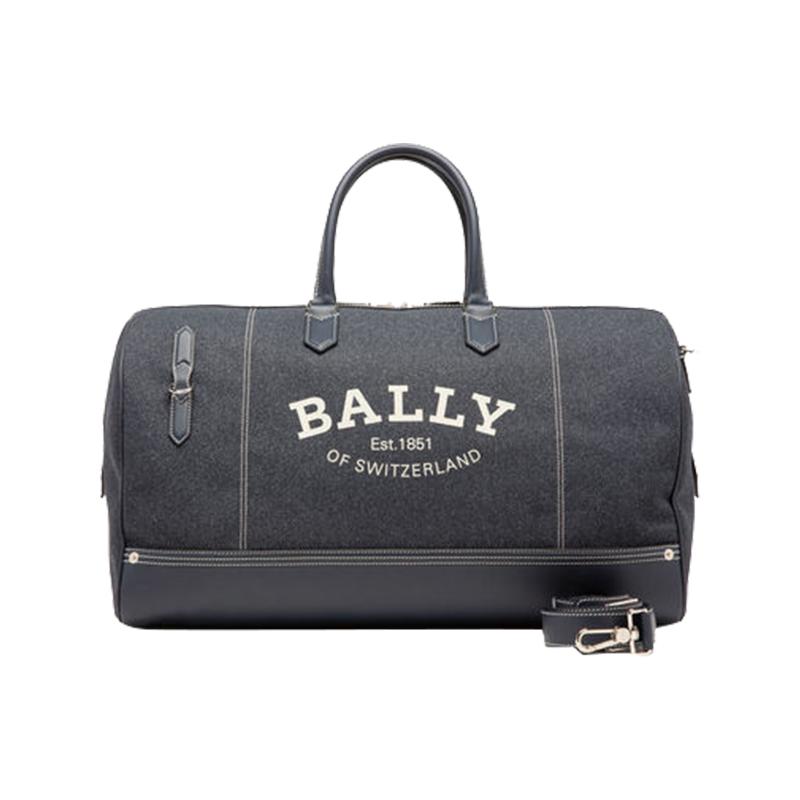【自营】Bally/巴利时尚经典CAIUS.NA印花LOGO设计丹宁蓝旅行包袋