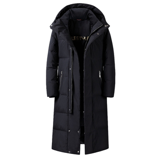 加长款可拆帽羽绒服中老年男女同款爸爸休闲冬季冬天保暖加厚外套