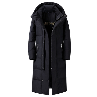 加长款可拆帽中老年男女羽绒服