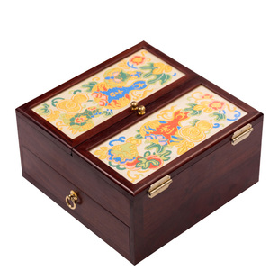 南京云锦研究所博物馆首饰盒高档精致实木项链戒指收纳盒吉利礼盒