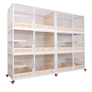 繁育猫笼别墅猫笼子超大空间猫舍实木猫咪笼猫屋两层三层展示繁殖