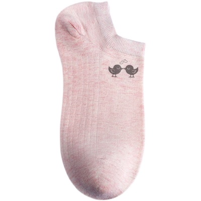 潮女士纯棉底网眼透气隐形短袜