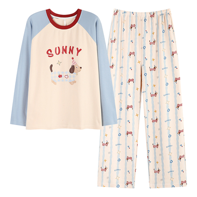 浪莎官方正品纯棉长袖情侣睡衣