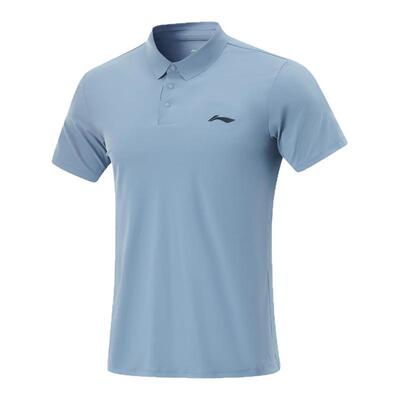 李宁正品男子透气运动短袖POLO衫