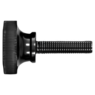 GB834黑色手拧螺丝镀黑锌高头滚花大头台阶调节螺钉m3m4m5m6m8m10