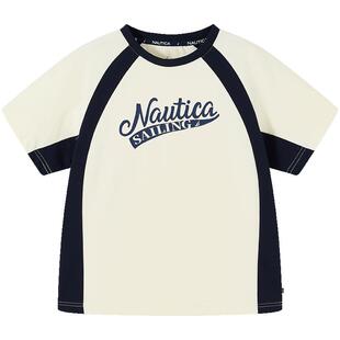 NAUTICA/诺帝卡童装 男女童短袖T恤夏季中大儿童美式复古运动上衣