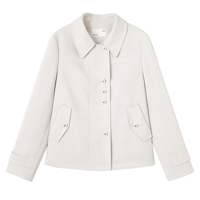 亦白翻领小香风短外套上衣女