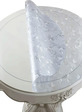 加厚PVC圆形软质玻璃水晶板桌垫