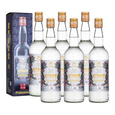 金门高粱酒58度白金龙600ml*6瓶