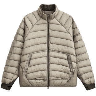 MODE COMMUTER | MC透视防泼水暗格纹复合梭织立领短款排骨羽绒服