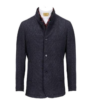 商务休闲立领加绒加厚羊毛大衣