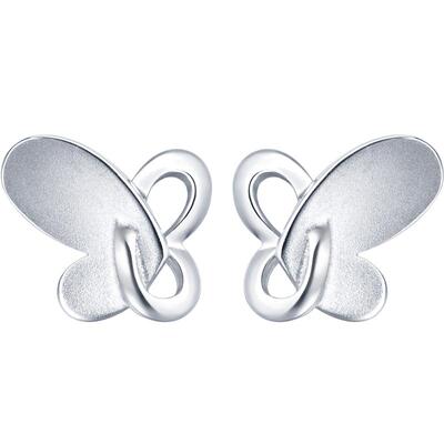 周生生Pt950铂金蝴蝶耳环耳饰白金耳钉77999E