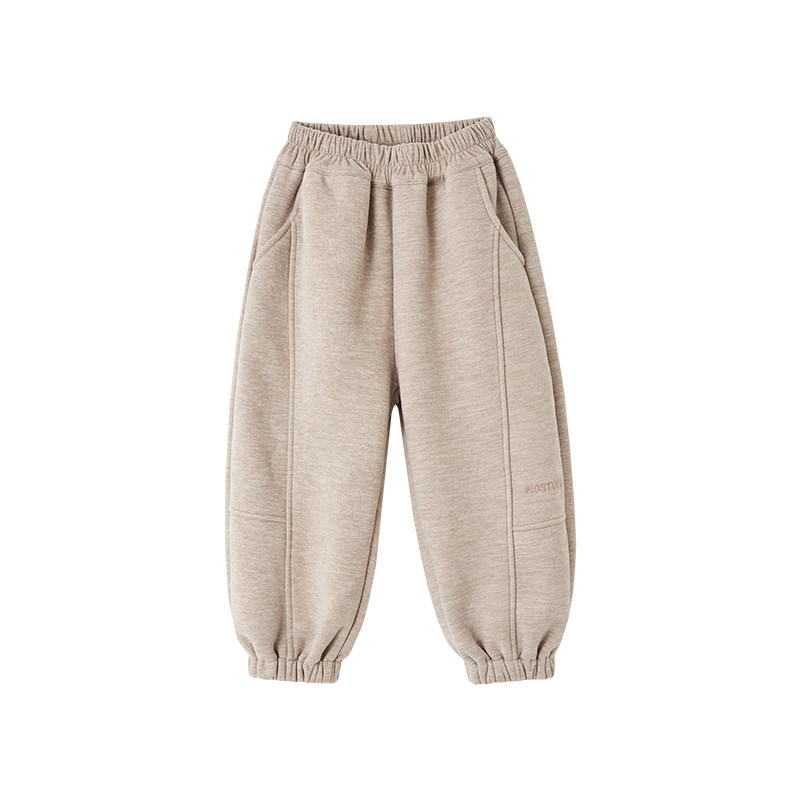 皇室童缘小暖炉男童休闲卫裤冬季2026新款儿童加绒加厚束脚裤长裤
