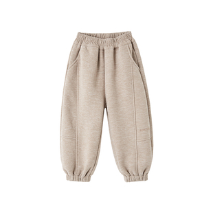 皇室童缘小暖炉男童休闲卫裤冬季2025新款儿童加绒加厚束脚裤长裤