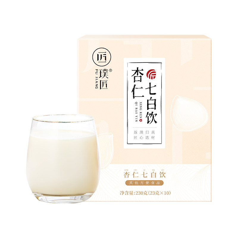杏仁七白饮南杏仁粉山药薏仁白扁豆茯苓代餐冲饮冲泡即食10袋_虎窝淘
