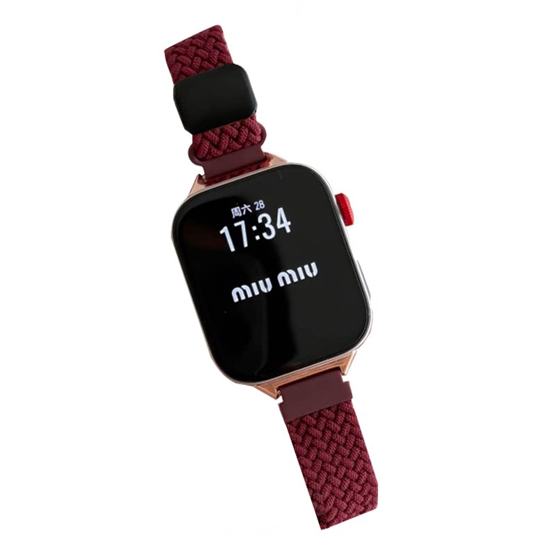 新款酒红色适用华为fit5/4/3表带