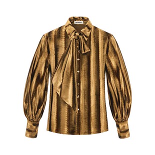 金绯 复古法式高级丝绒落肩时尚长袖衬衫 山谷少年原创男装设计