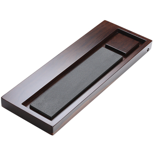 整块黑檀木乌金石茶盘实木茶台茶托功夫茶具茶海石制排水家用茶盘