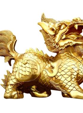 铜门口办公室开业送礼麒麟摆件