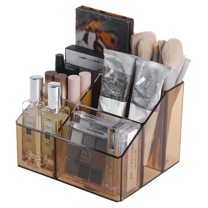 化妆品盒子收纳盒桌面护肤品置物架刷子筒亚克力梳妆台口红整理盒