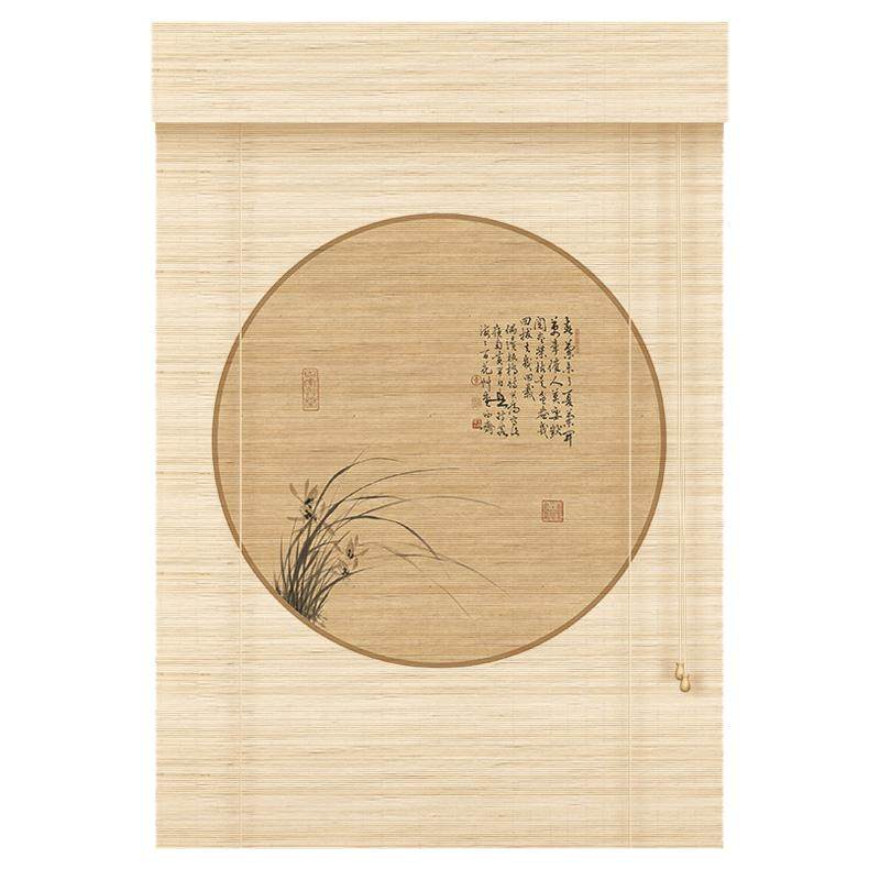 新中式装饰茶室遮光隔断竹帘