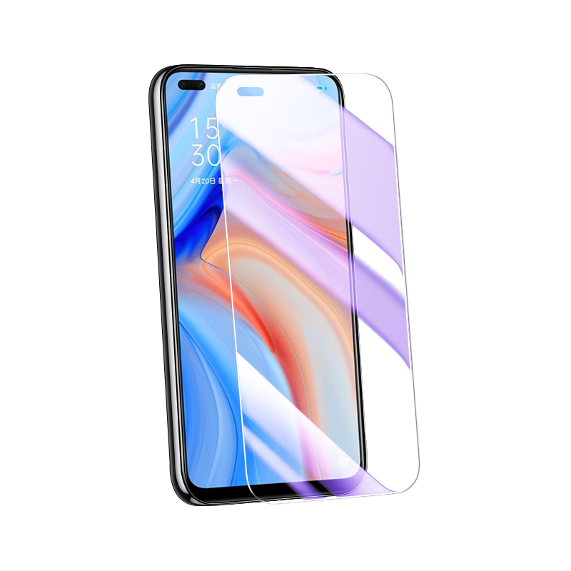 适用opporeno4钢化膜5G抗蓝光屏保reno4se手机膜无白边reno4刚化膜全屏覆盖玻璃reno4se防指纹PDNM00高清保护