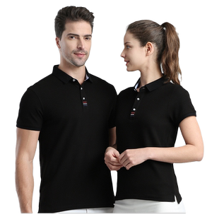 班赢乐工作服POLO衫定制印LOGO字工装T恤短袖工衣广告文化衫刺绣