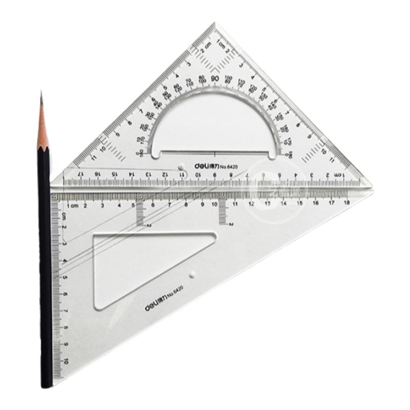 得力三角尺套装设计小号多角尺大号学生文具套装绘图三角板20/25/30/35/40/45cm尺子工业测量尺