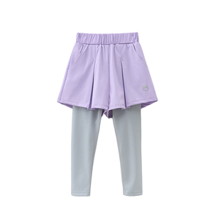 儿童假两件2026新款夏季运动裤薄款高弹训练裤男女童户外速干裤子